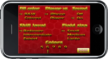 Mobile Game: Crazy Bee Options Screen